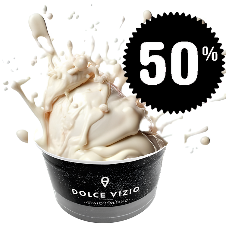 50% de discount sur les grands pots de glace "DOLCE VIZIO"