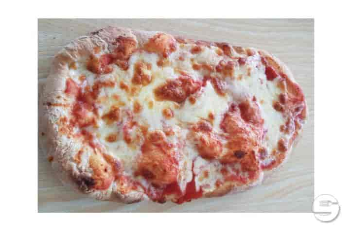 Normal - The real and unmistakable handmade Roman PINSA.  Tomato and mozzarella base